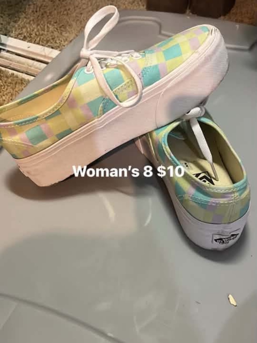 Vans Platform Checkered Sneakers in Pastel Mint, Lavender, Yellow, Pink